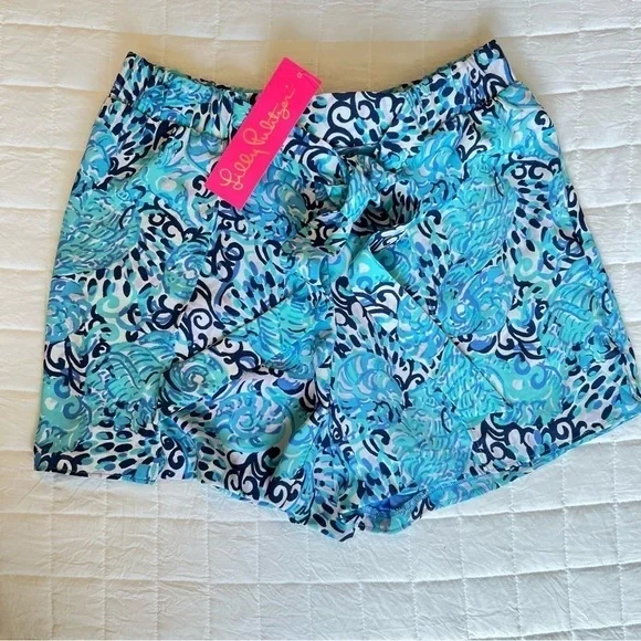 NWT Lilly Pulitzer MYLEE Tie Front Skort  in Light Aqua SPRITZ Size 00 Ret.$78 - Picture 4 of 7